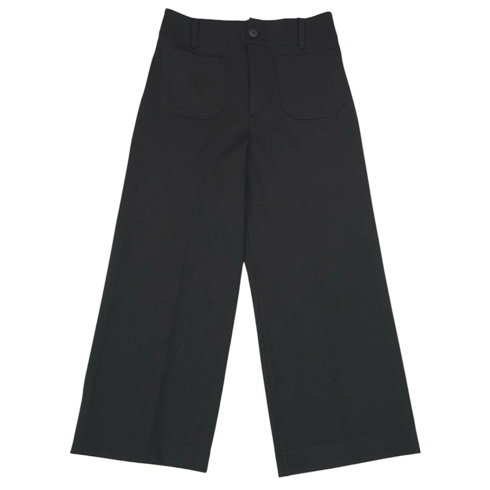 Maeve The Colette Pants Womens 29 Black Wide Leg Cropped High Rise Stretch Knit